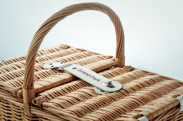 Logo trade advertising product photo of: Wicker picnic basket 4 people